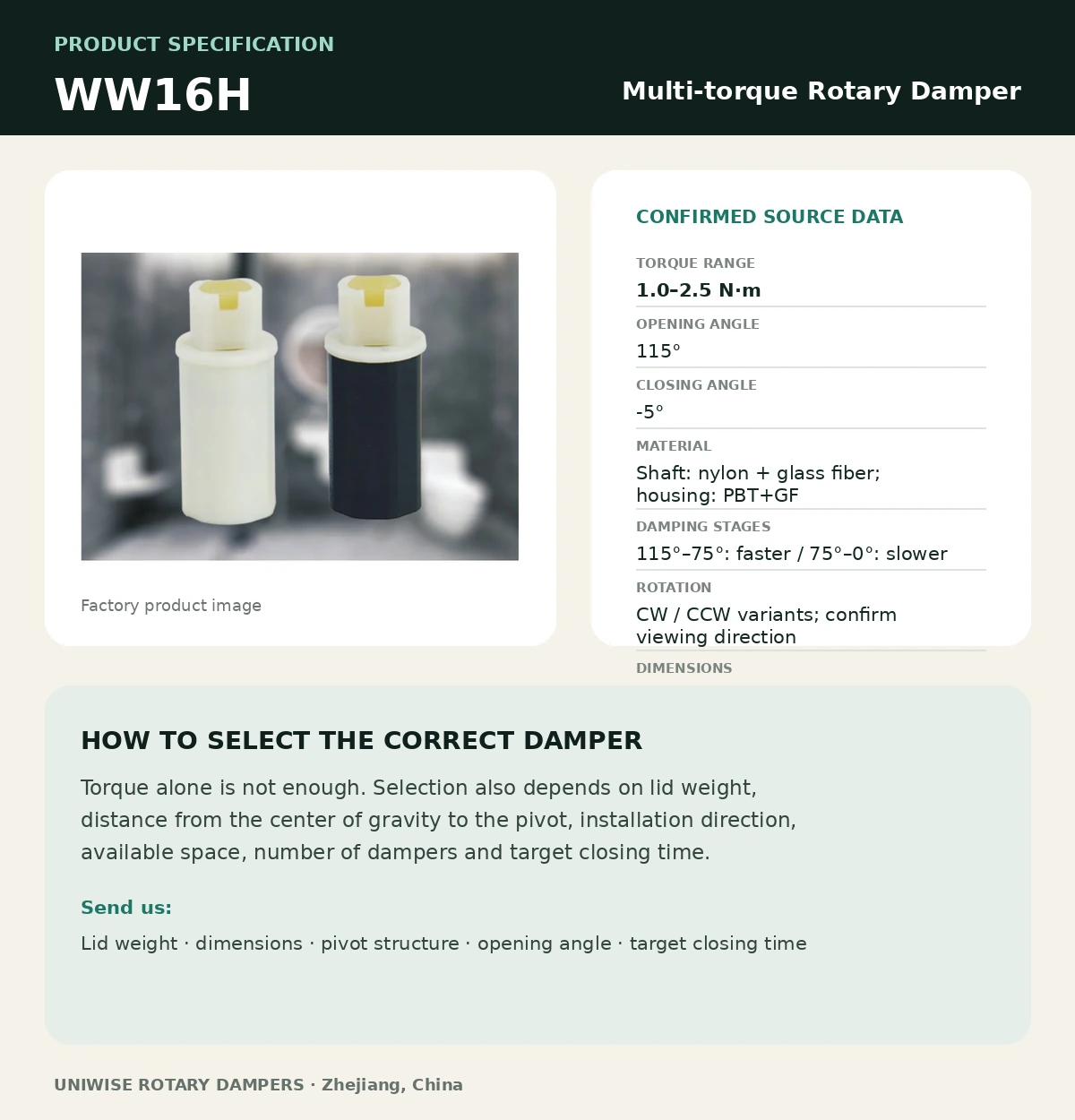 WW16H English specification